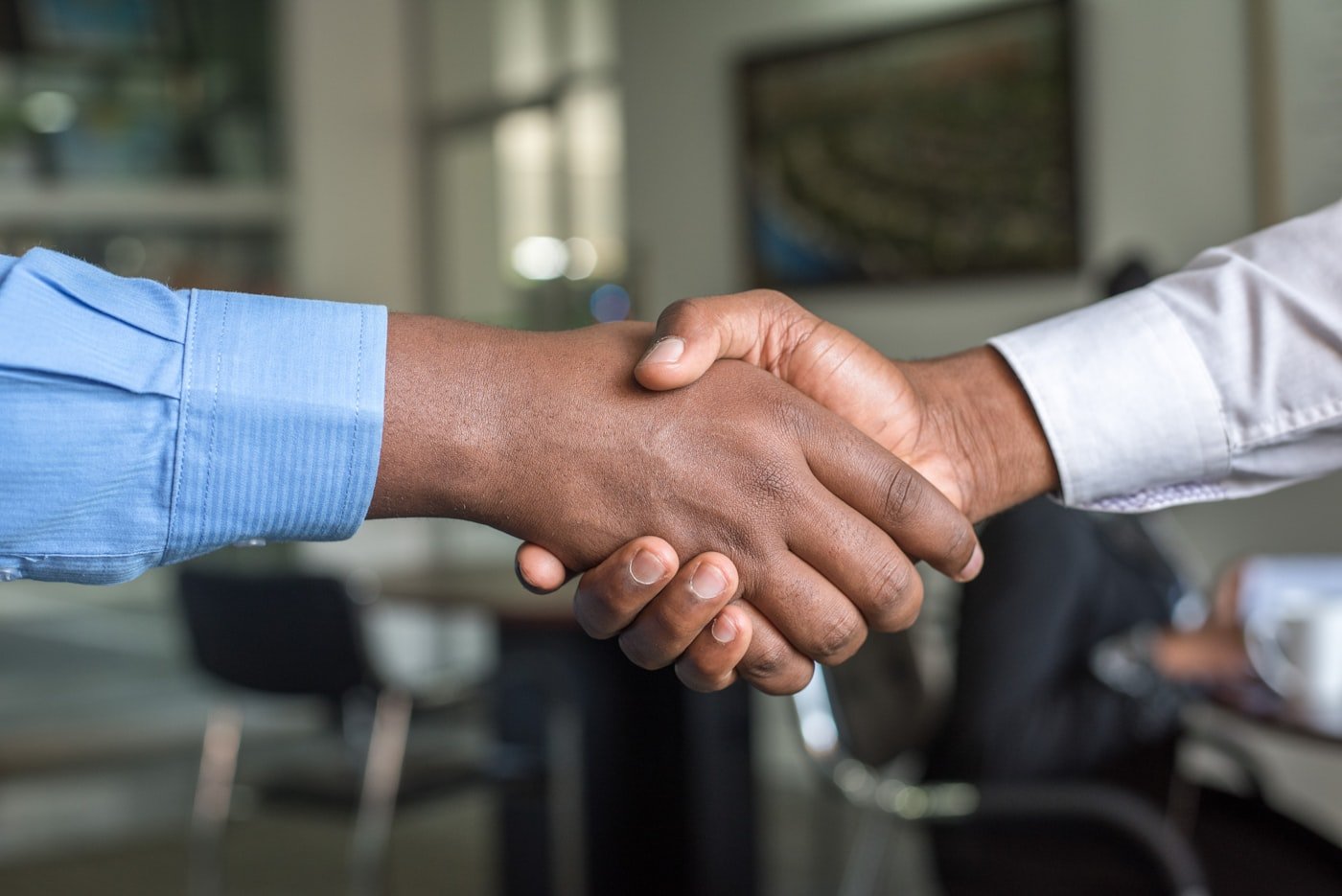 Professional collaboration handshake